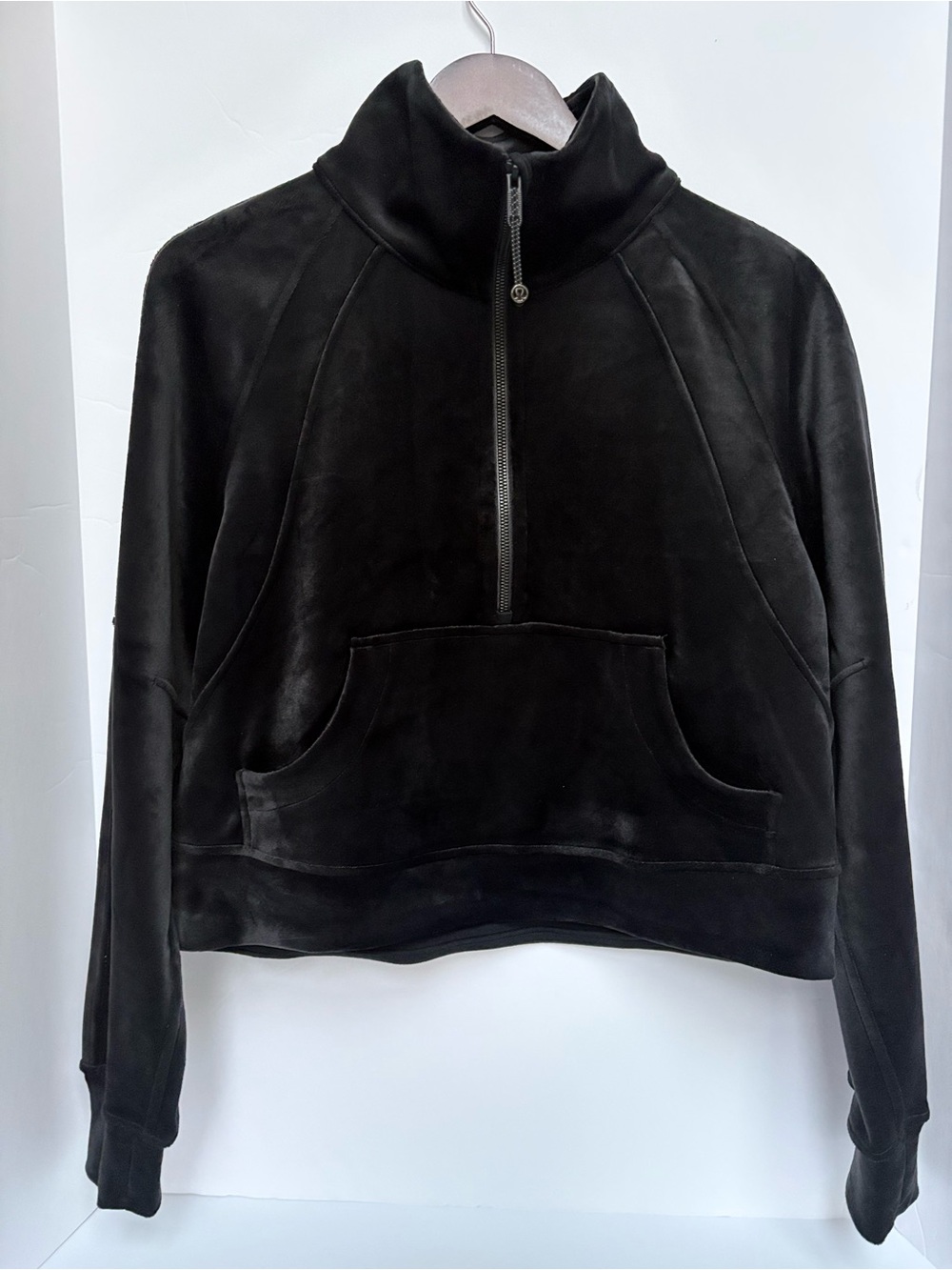 Lululemon Velvet Scuba Oversized Funnel Neck Half-Zip Pullover -Black - XS/S -NW